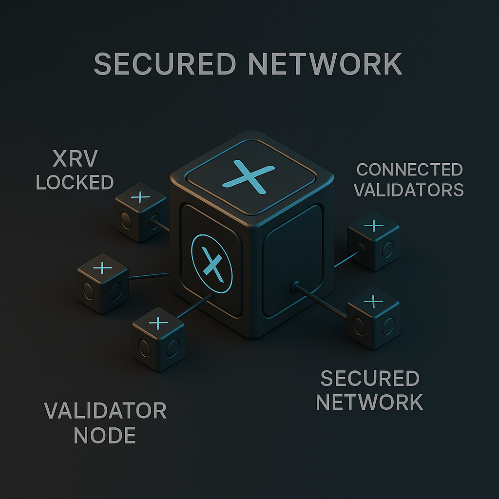 Xarva validator network and staking architecture — labelled overview